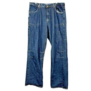Vintage Exsto Mens Y2K Wide Leg Baggy Jeans Size 36x30 Distressed Streetwear